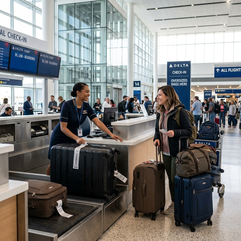 Pasajeros en el aeropuerto con equipaje preparndose para un vuelo